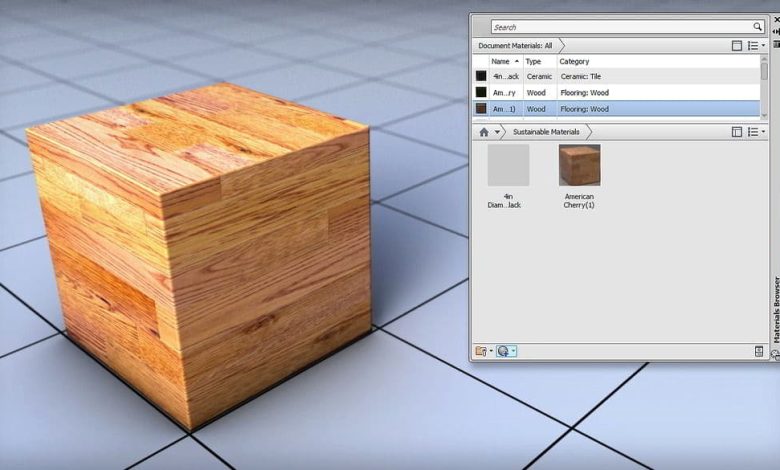 آموزش ساخت متریال اتوکد Materials and Textures in AutoCAD
