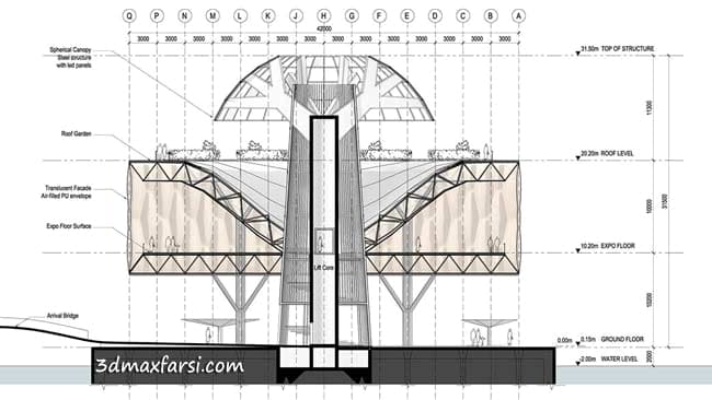 روش تبدیل حجم 3 بعدی تری دی مکس به خط اتوکد خروجی 2 بعدی