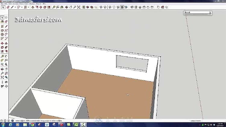 در پنجره رندر داخلی اسکچاپ