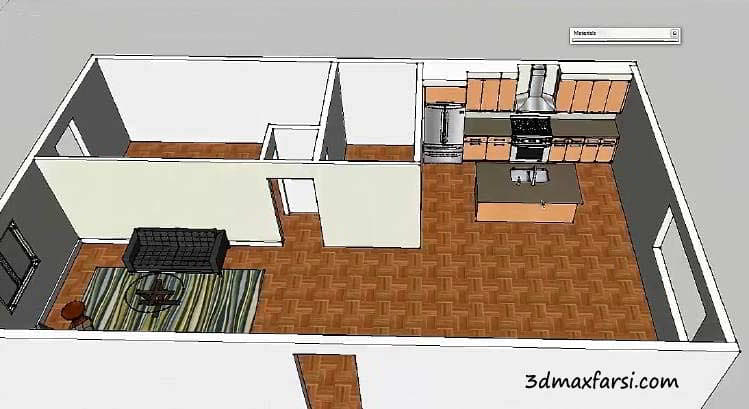 آموزش خروجی گرفتن عکس و رندر 2بعدی رندر داخلی اسکچاپ