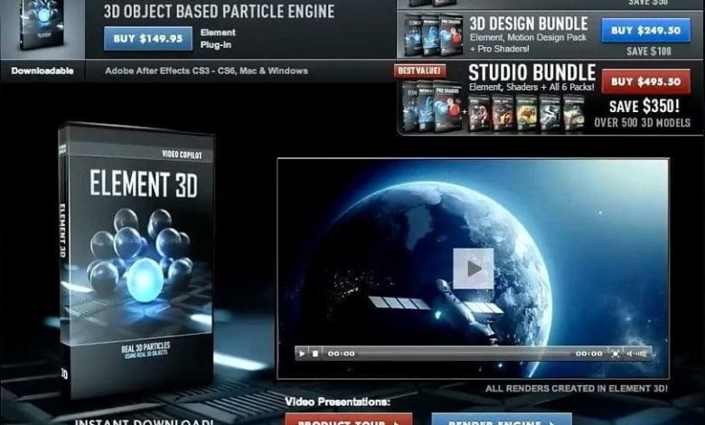 دانلود آموزش پلاگین المنت تری دی افترافکت After Effects Element 3D