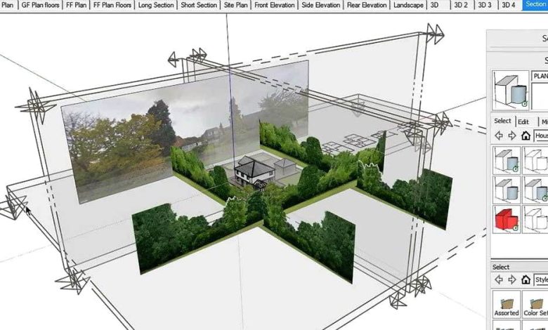 آموزش خروجی گرفتن از مدل اسکچاپ: برش نما پلان SketchUp Architecture LayOut