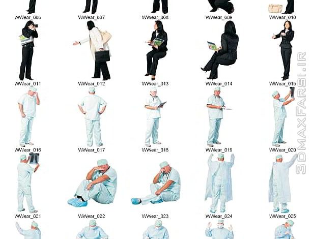 دانلود پرسوناژ اشخاص در حال کار بیزینس 2D Viz Images People Workwear