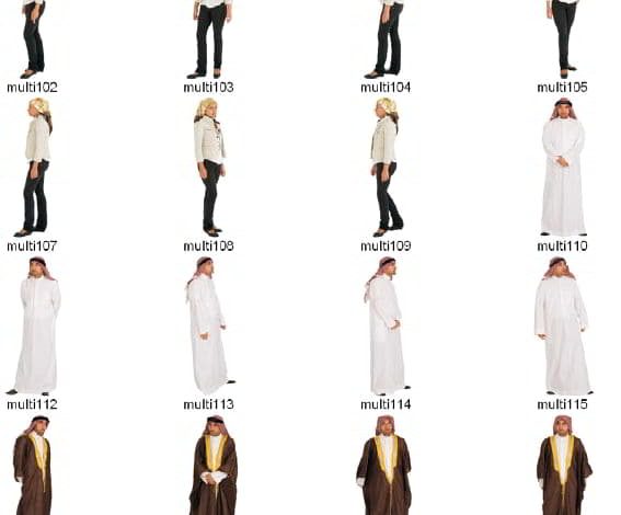 دانلود رایگان تکسچر فتوشاپ انسان باحجاب خاورمیانه 2D Viz People International Travel