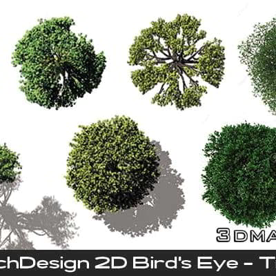 دانلود تصاویر دوبعدی درخت و بوته از دید پرنده DoschDesign Trees 2D Bird’s Eye