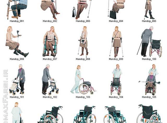 دانلود رایگان تکسچر پرسوناژ دوبعدی انسان: بیمارستان سالمندان Dosch Design - 2D Viz People Seniors Handicapped