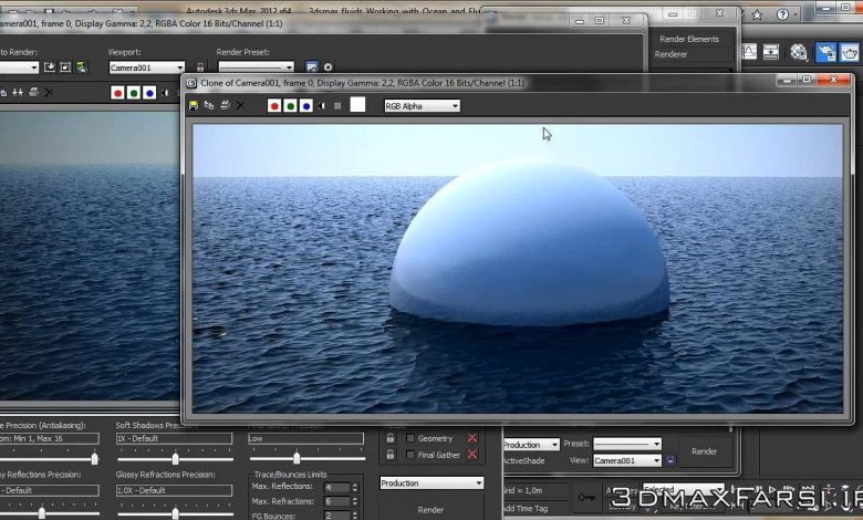آموزش کامل آموزش شبیه سازی آب دریا تری دی مکس ریل فلو هودینی 3ds max Realflow Houdini