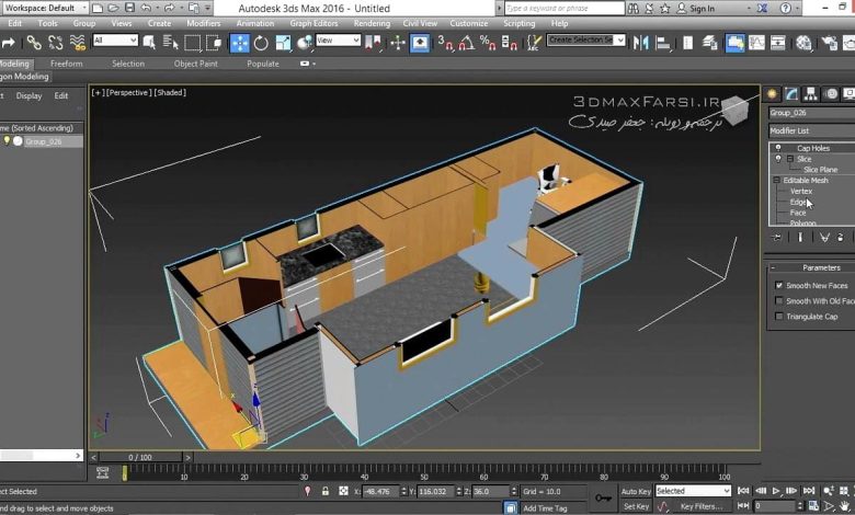 آموزش فارسی وارد کردن فایل اسکچاپ به تریدی مکس تبدیل انتقال