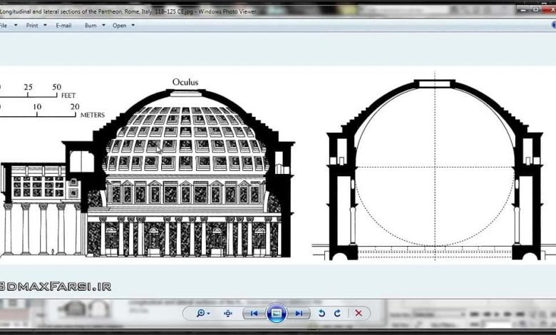 آموزش مدلسازی معماری حرفه ای : معبد پانتئون روم تری دی مکس 3DS Max Architectural Modeling