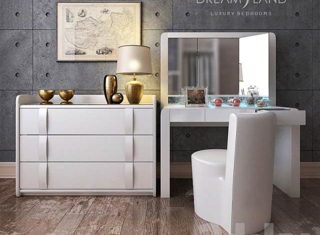دانلود آبجکت میز آرایش میز توالت مدل سه بعدی تری دی مکس ویری Vray 3ds max