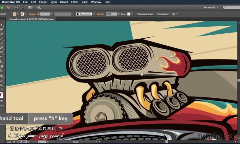 مرور برسی اسناد ادوبی ایلوستریتور Illustrator cc آموزش مبتدی ایلاستریتر گردش داکیومنت
