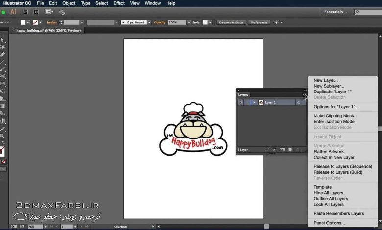آموزش فارسی پنل لایه ادوبی ایلاستریتر Illustrator CC Layers panel