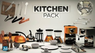 آبجکت سینمافوردی پکیج مدل سه بعدی آشپزخانه Pixel Lab kitchen Pack CGP