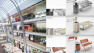 دانلود آبجکت فروشگاه پاساژ نمایشگاه تری دی مکس ویری Viz-People 3D Mall Equipment