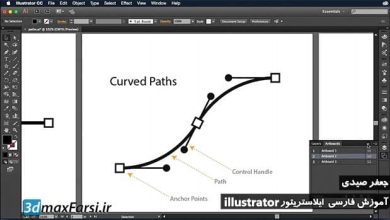 آموزش فارسی ایلوستریتور : ترسیم منحنی وکتور پس Illustrator vector paths دانلود رایگان