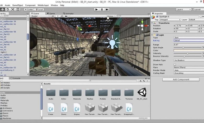 Unity Baking Lighting Setting up level baking lighting