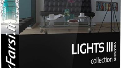 آبجکت چراغ دیواری و هالوژن تری دی مکس CGAxis Models Lights III 3ds max