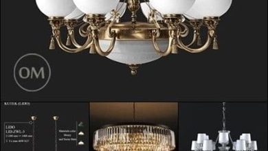 دانلود رایگان مدل سه بعدی لوستر کلاسیک 3DDD - Classic Lamp Set 1