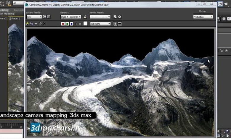 آموزش کمرا مپینگ تری دی مکس Landscape camera mapping 3ds max