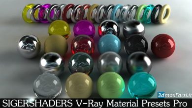 دانلود رایگان sigershaders vray material presets pro