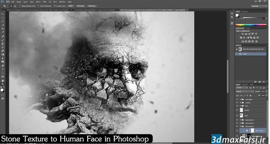 اعمال تکسچر در فتوشاپ Photoshop Tutorial Apply Stone Texture