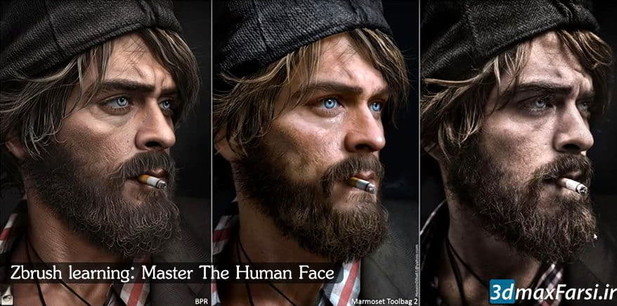 آموزش کامل حجاری صورت زیبراش Zbrush sculpting Human Face
