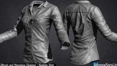 مدلسازی سه بعدی و حجاری پیراهن لباس زنانه Zbrush + Designer Marvelous دانلود رایگان