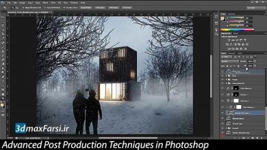 آموزش تکنیک های پیشرفته پست پروداکشن فتوشاپ صحنه برفی Photoshop Winter Scene