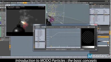 صفر تا صد آموزش سیستم ذرات پارتیکل مودو MODO particle systems