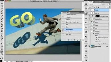 آموزش نوشتن متن سه بعدی اعمال افکت سه بعدی Photoshop 3D text