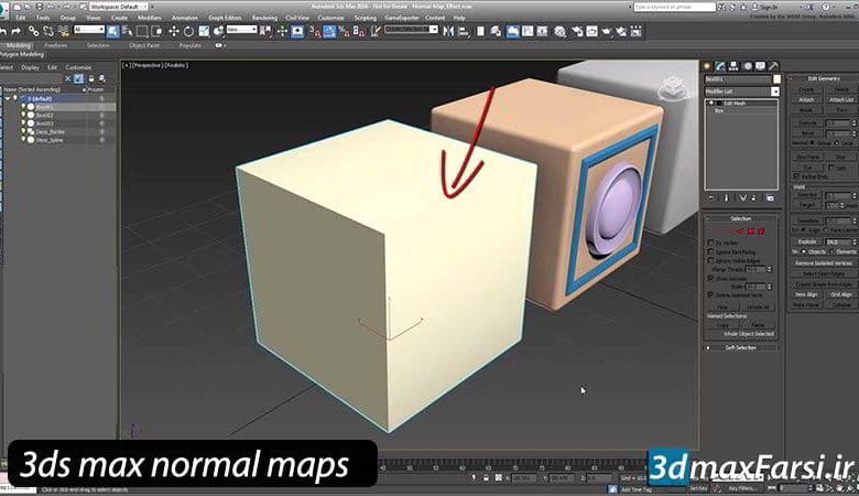 آموزش نرمال مپ تری دی مکس مدل سازی سه بعدی 3ds max normal maps