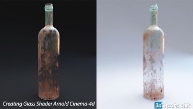 آموزش ساخت متریال شیشه لکه دار و کثیف آرنولد برای Cinema 4d