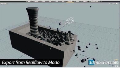 آموزش خروجی گرفتن Realflow Mesh به نرم افزار Modo 3D VFX