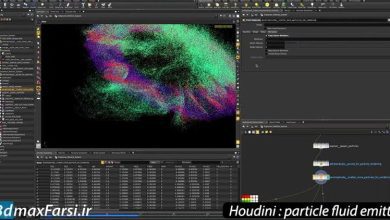 آموزش شبیه سازی ذرات هودینی Houdini particle fluid emitter