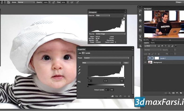 چطور از پنل هیستوگرام فتوشاپ استفاده کنیم Photoshop Histogram