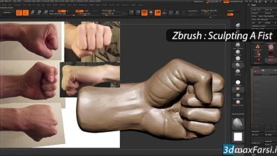 آموزش اسکالپتینگ زیبراش مشت دست Zbrush Sculpting Fist