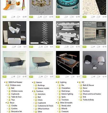 دانلود پکیج کامل آبجکت های سه بعدی 3ddd profi 3d models full collection