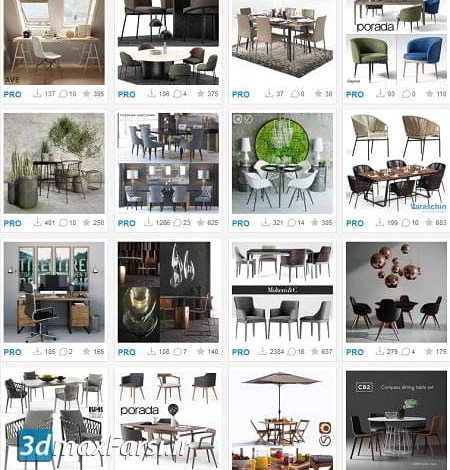 دانلود مدل‌ سه بعدی میز، صندلی کلاسیک تری دی مکس ویری 3DSky Pro Table and Chair