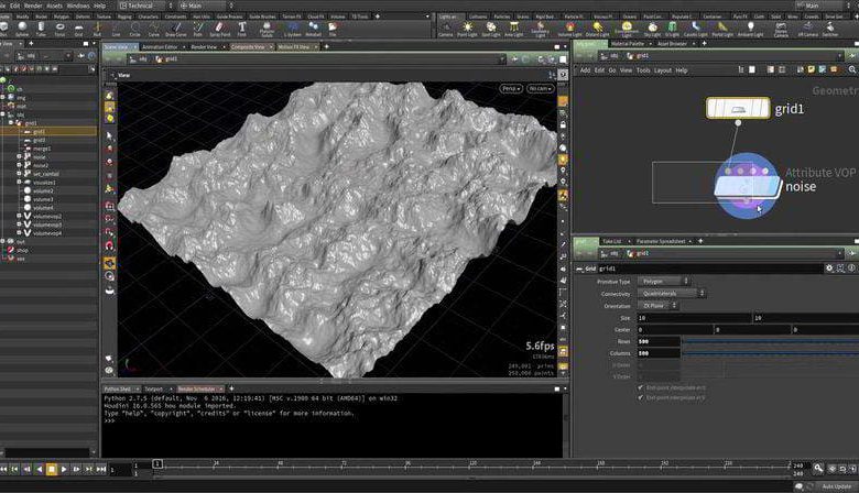 آموزش مدلسازی و ساخت عوارض زمین هودینی Houdini HeightFields