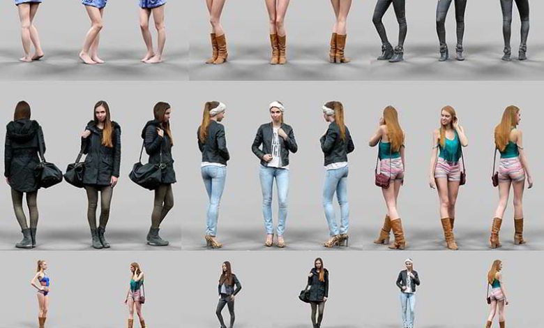 دانلود مدل سه بعدی خانم برای تری دی مکس مایا Realistic Female Characters