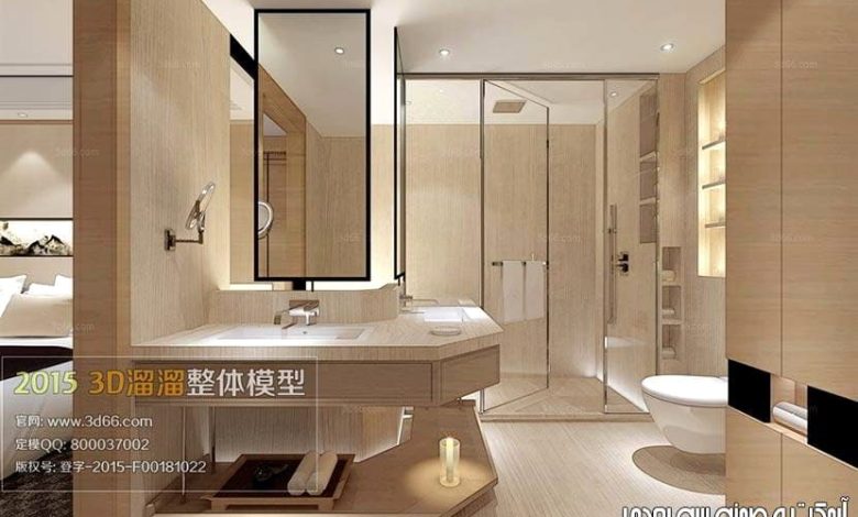 دانلود صحنه آماده حمام سرویس تری دی مکس + ویری 3D66 Interior