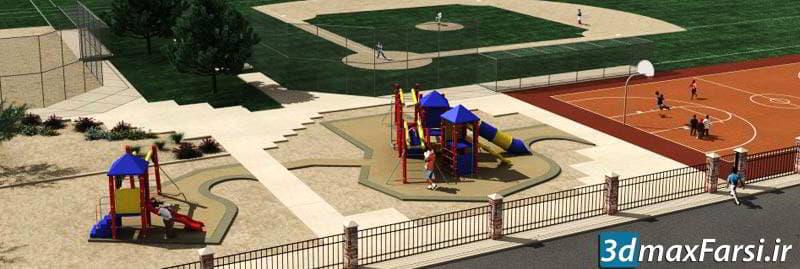 دانلود آبجکت وسایل بازی پارک تری دی مکس 3d model playground collection