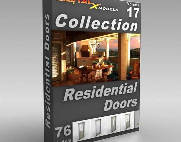 دانلود آبجکت درب ورودی ساختمان : درب پارکینگ در 3d max