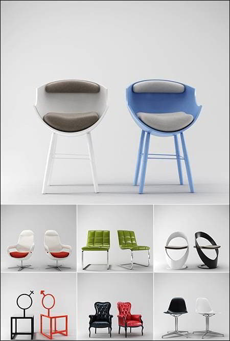 دانلود آبجکت صندلی تری دی مکس 3D Models Chair Collection from 3D66