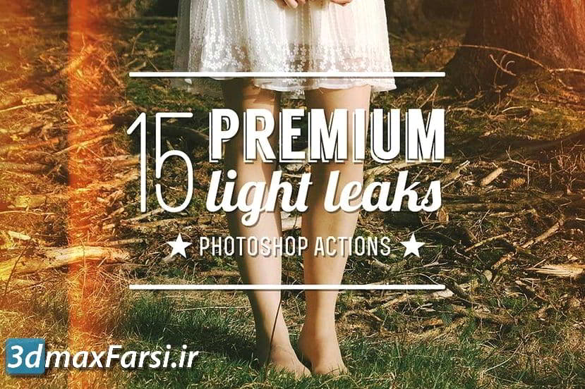 اکشن فتوشاپ نشت نور حرفه ای 15 Premium Light Leak Actions