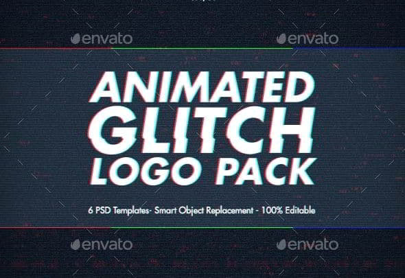 دانلود تمپلیت آماده انیمیت کردن لوگو آیکن Animated Glitch Logo Pack