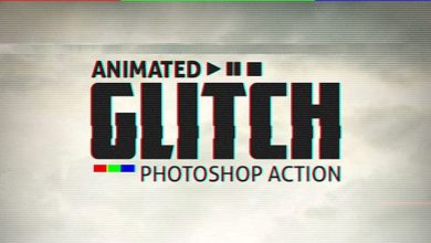 animated glitch photoshop action Graphicriver