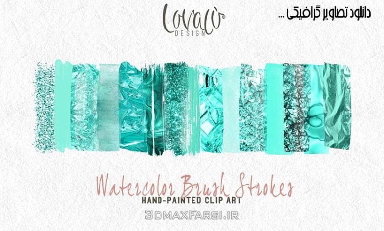 دانلود عکس بدون زمینه براش آبرنگ سبز نعنایی فتوشاپ (طراحی وب + چاپ)