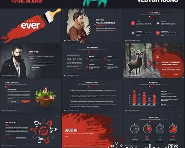 دانلود قالب پاورپوینت پرزنتیشن کسب و کار سازمانی استفاده شخصی graphicriver: Ever - Multipurpose Presentation Template