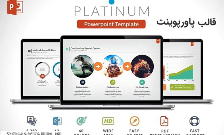 دانلود قالب پاورپوینت زیبا و شیک Platinun Powerpoint Presentation